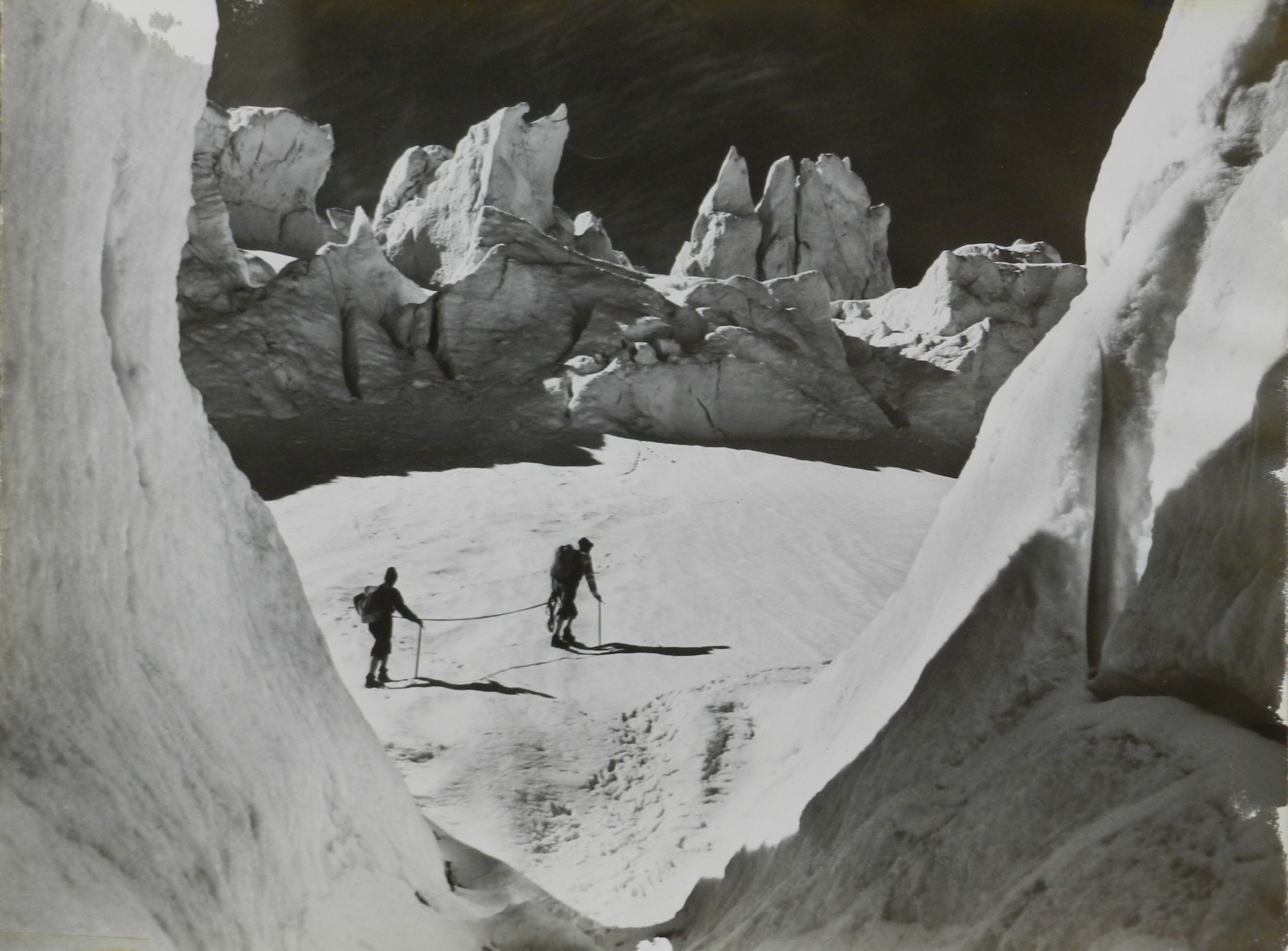 Climbers at La Jonction, Chamonix
